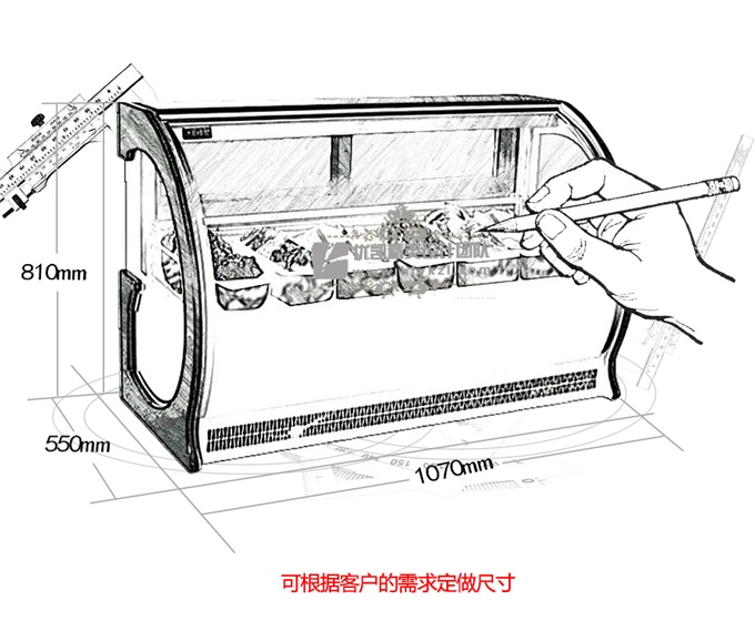 优凯-VIP-BQG台式冰淇淋展示柜（厂长推荐）