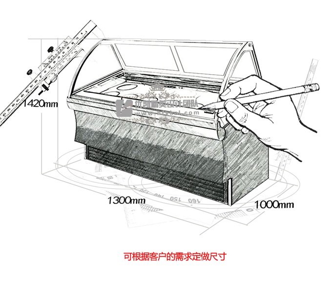 内凹型冰淇淋柜