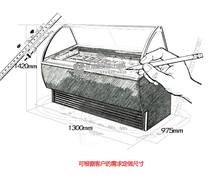 附灯箱型冰淇淋展示柜