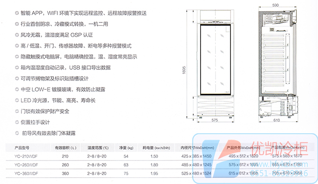 单门药品阴凉柜参数