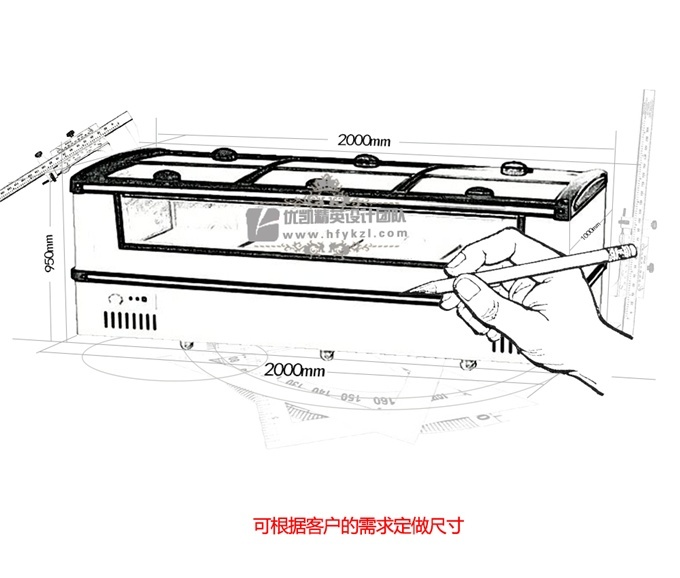 新款视窗深底前后拉门岛柜