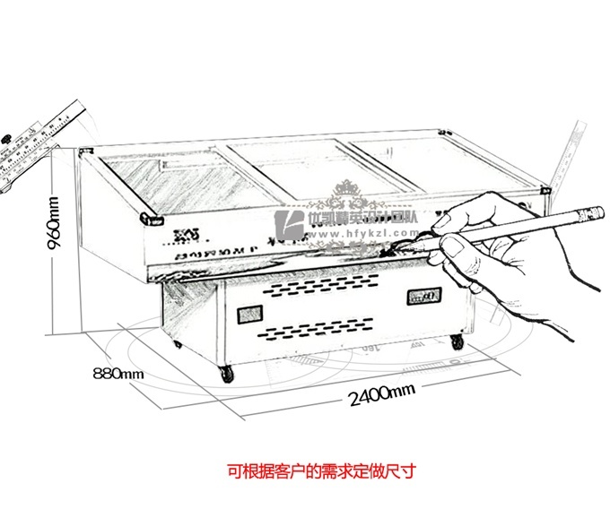 HX-D型大斜坡海鲜岛柜（畅销产品）