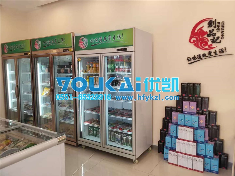 河北邯郸食材超市冷藏冷冻保鲜柜案例