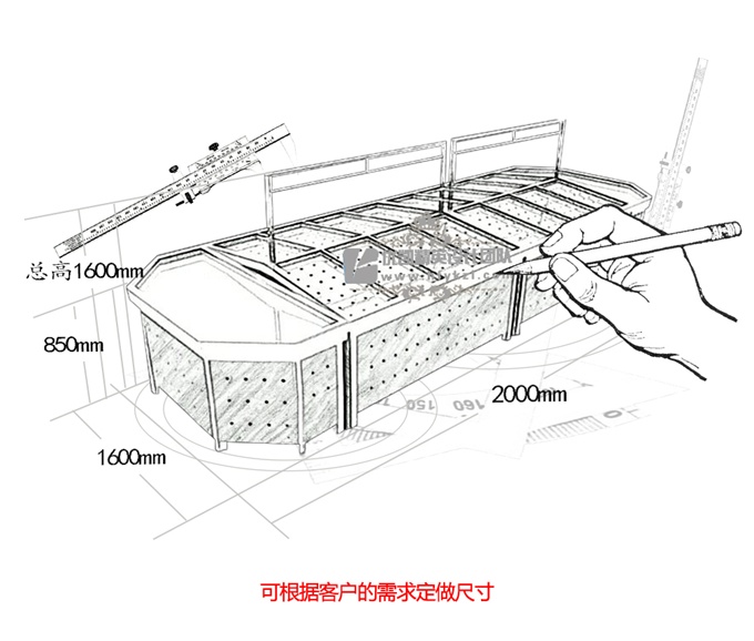 SGJ-B型岛式不锈钢蔬果架