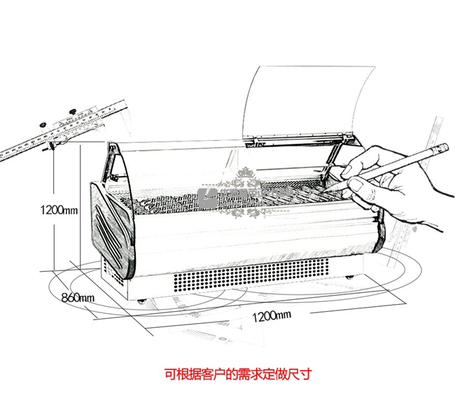 SS-BD前翻盖熟食柜