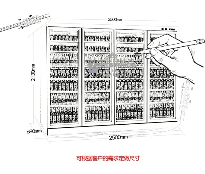 四门便利店饮料展示柜（外置压机）