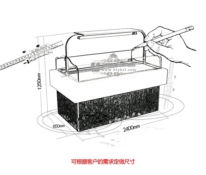 优凯-豪华船形三明治冷藏展示柜