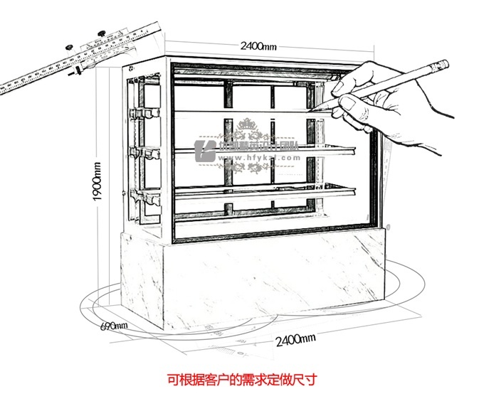 优凯-VIP-LGA3加高立式蛋糕冷藏柜