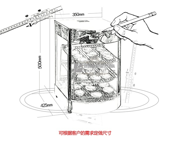 弧形蛋挞保温柜