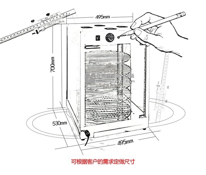 比萨旋转保温柜