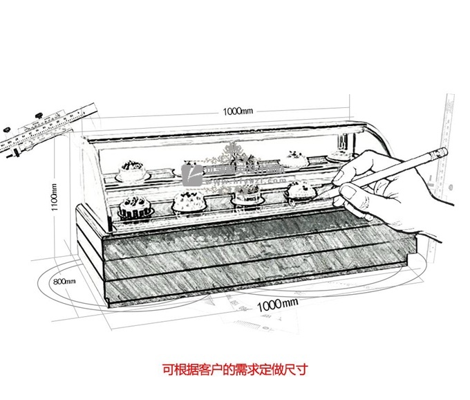 DG-DA豪华木质弧形蛋糕柜