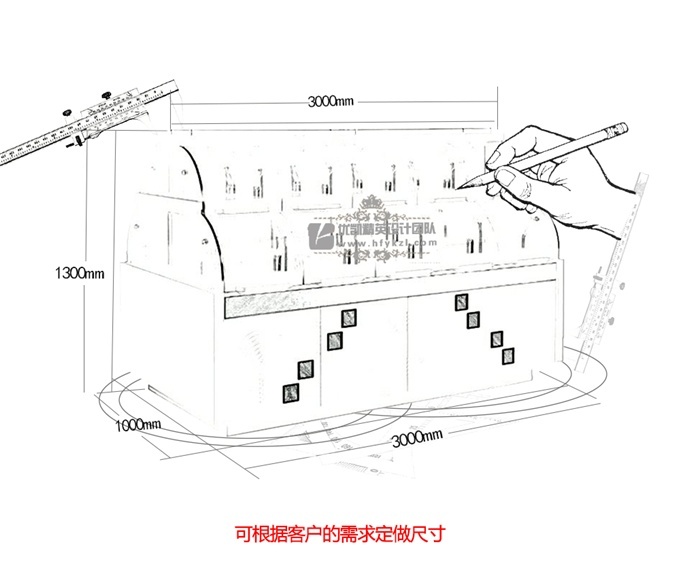 MB-ZDB双层弧形抽屉柜