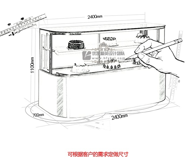 16DGA豪华不锈钢蛋糕柜