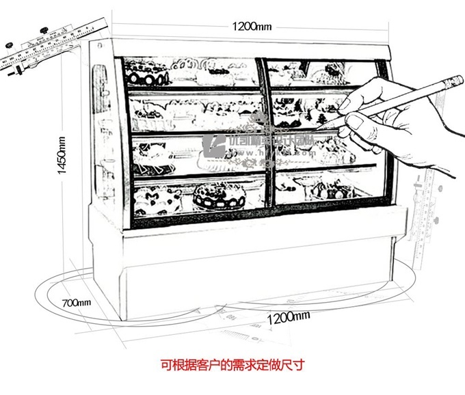 DG-D型欧式前移门蛋糕柜