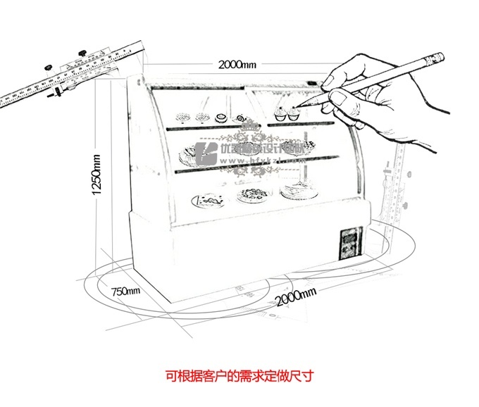 DG-DB1前移门弧形蛋糕柜