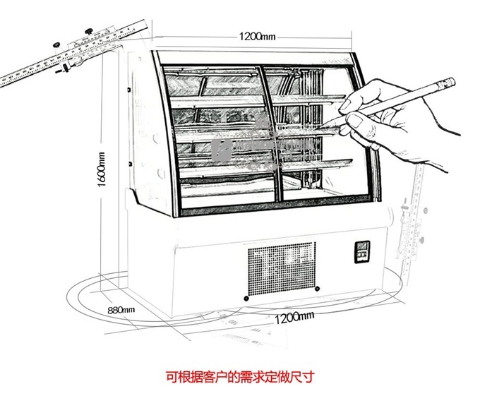 DG-E型豪华欧式前移门蛋糕展示柜