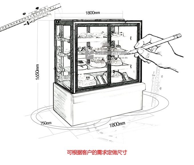 DG-H型立式前移门蛋糕柜