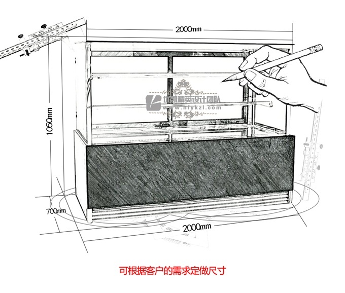 DG-KB3直角三层蛋糕柜