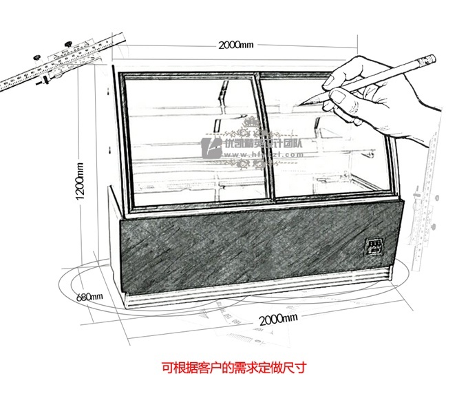 DG-KC弧形前移门蛋糕柜