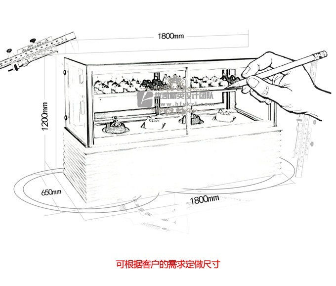 DG-S型波纹直角蛋糕柜