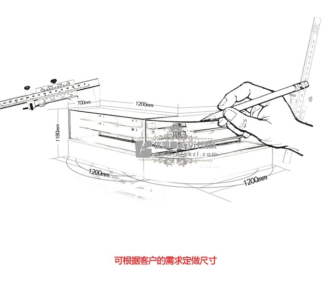 DG-ZJ型带转角蛋糕柜